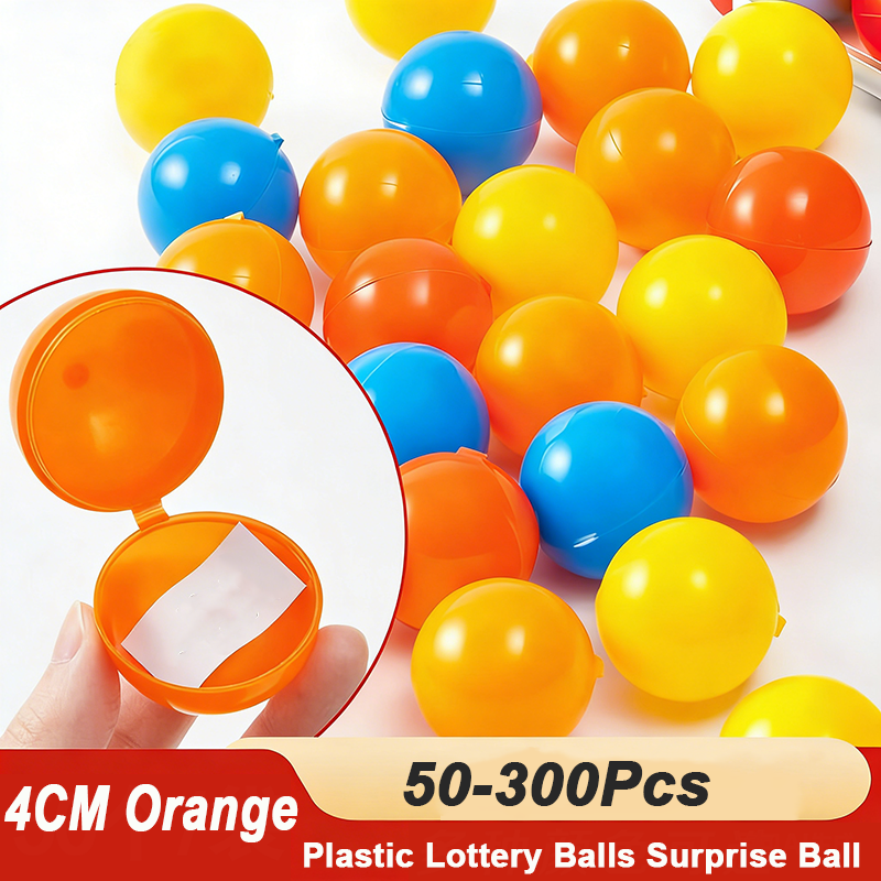 Kids Toys Vending Machine - 100-500Pcs 4CM Orange Plastic Lottery Balls