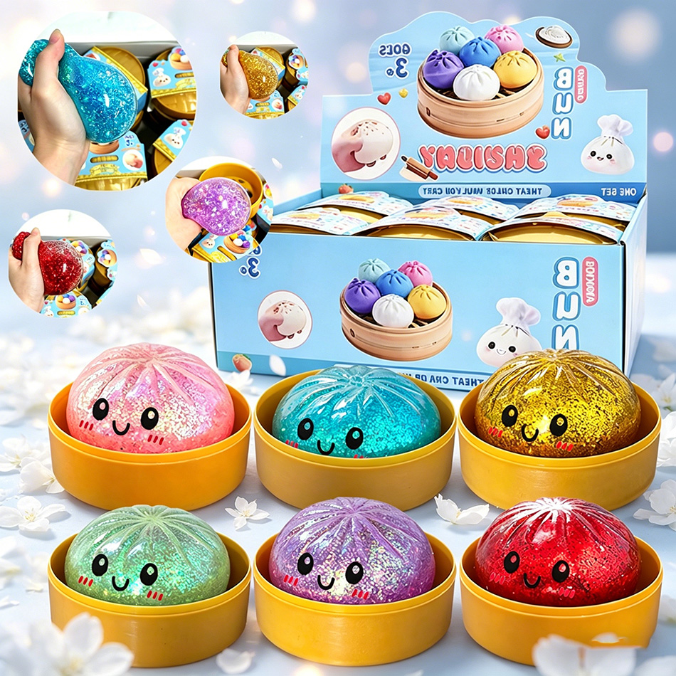 Kids Toys Dumplings - Dumpling Squishy Toy with steamer Box