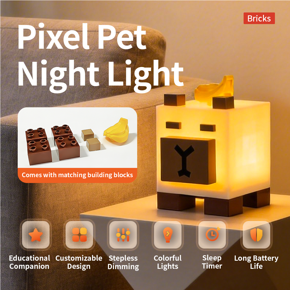 Capybara Pixel Pet Night Light - Kids Toys Bd 评论和价格