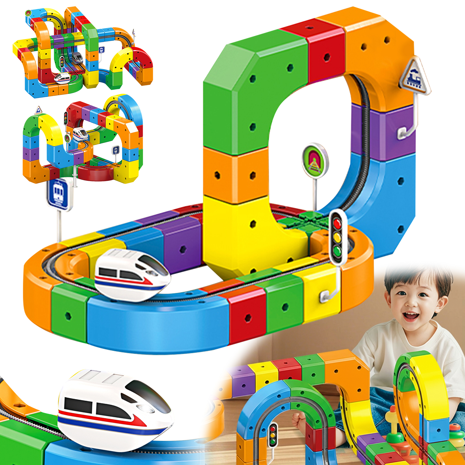 Electric Magnetic Track Set wi - Kids Toys Vehicle 评论和价格