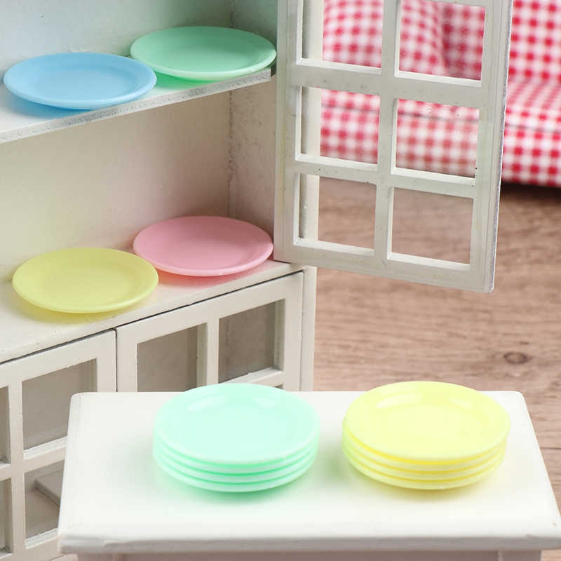 5Pcs Dollhouse Mini Food Plate - Kids Toys Kitchen 评论和价格