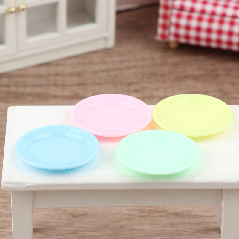 5Pcs Dollhouse Mini Food Plate - Kids Toys Kitchen 评论和价格