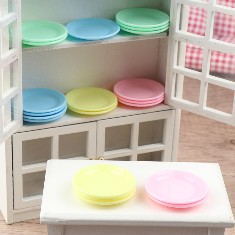 5Pcs Dollhouse Mini Food Plate - Kids Toys Kitchen 评论和价格