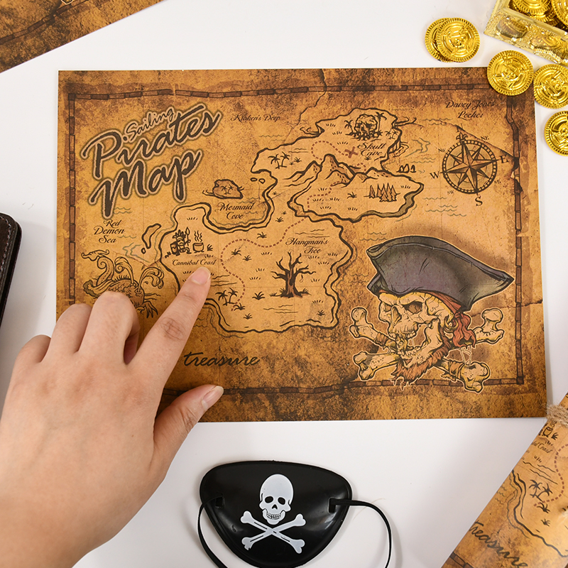 ！Pirate Adventure Treasure Map - Kids Toys Vintage 评论和价格