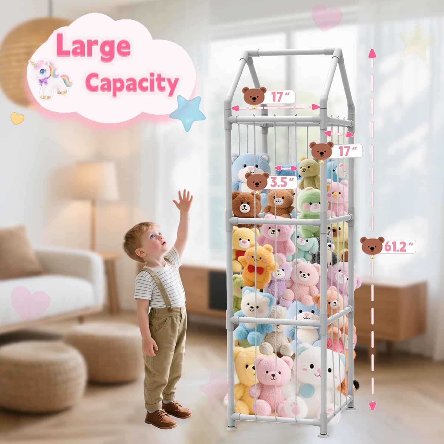 Stuffed Animal Storage with Su - Kids Toys Animal 评论和价格