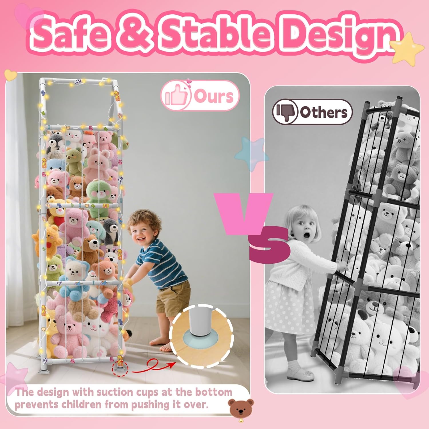 Stuffed Animal Storage with Su - Kids Toys Animal 评论和价格