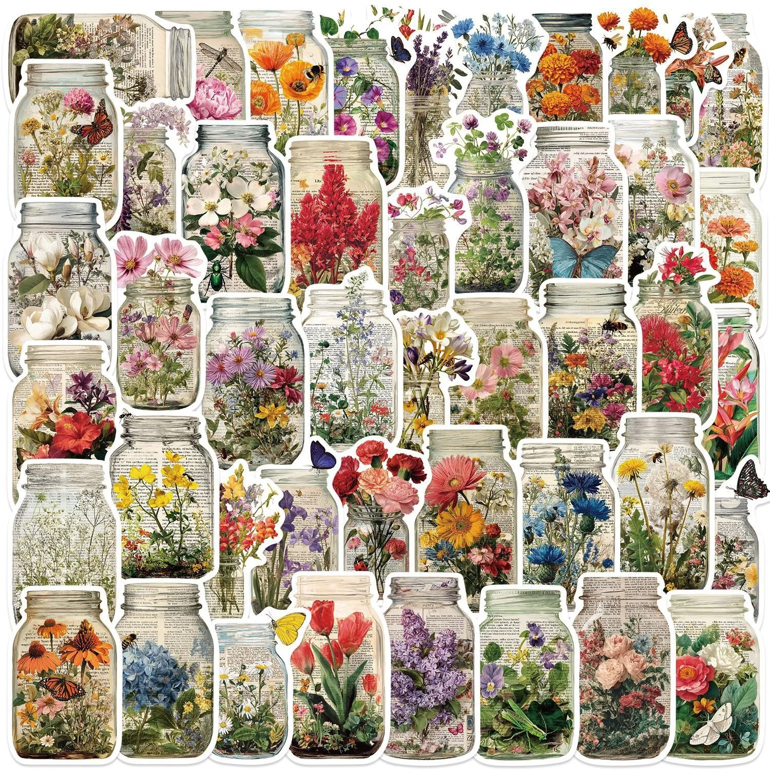 50pcs Vintage Bottle Flower St - Kids Toys Vintage 评论和价格