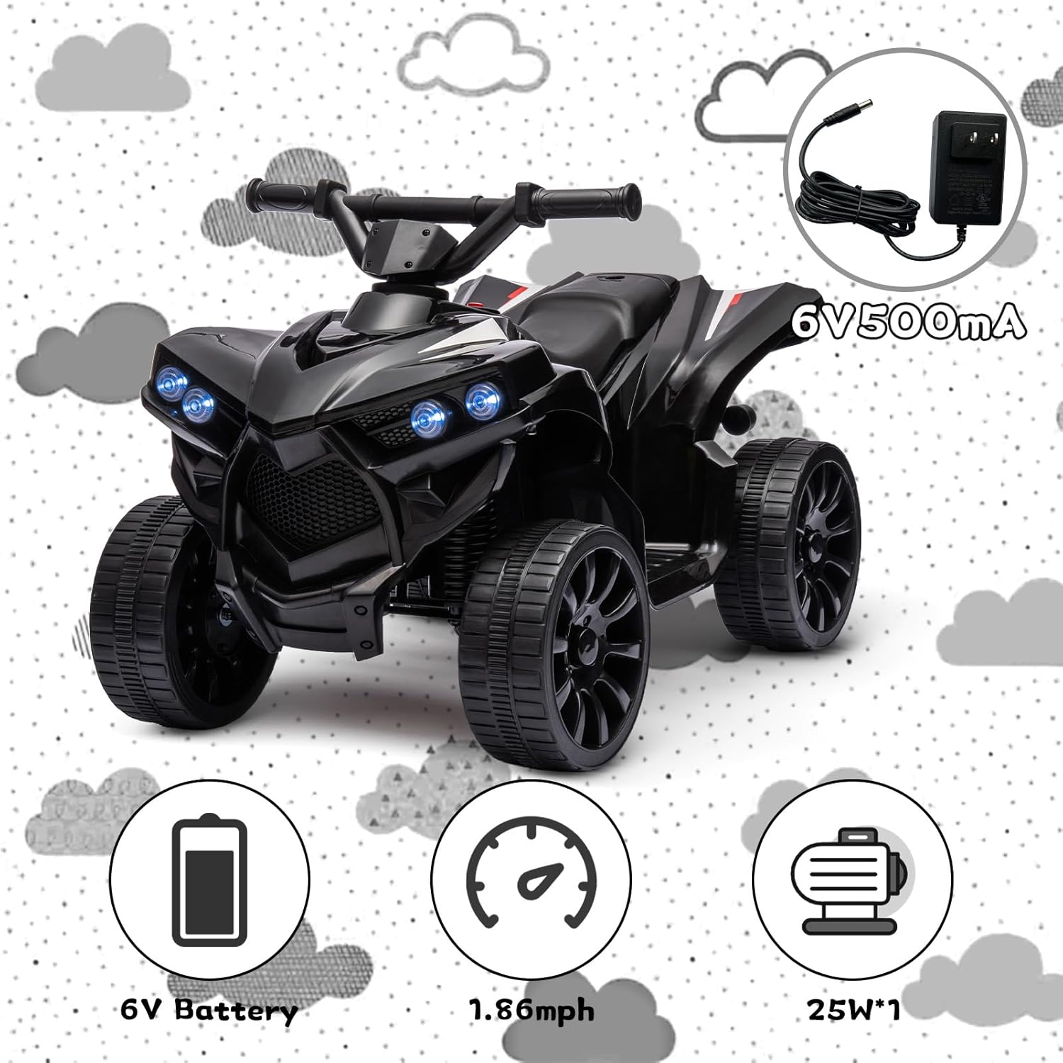 6V Ride on Toy, Kids ATV 4 Whe - Kids Toys Quad 评论和价格